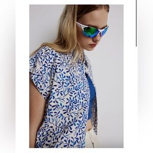 EVE GRAVEL LARGE WHYLE LINEN BUTTON UP SHIRT